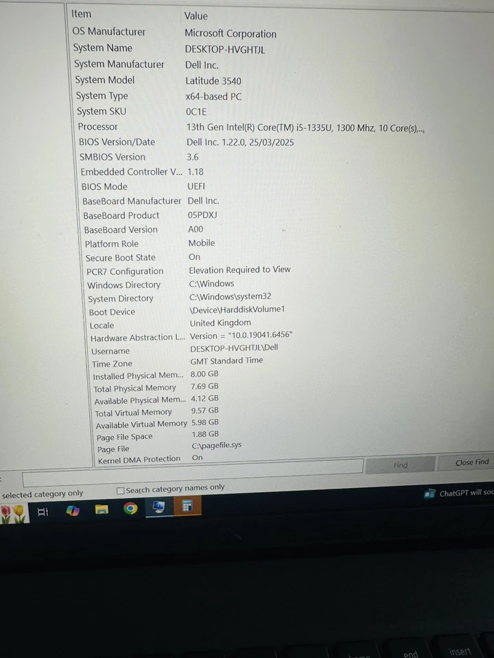 Dell Latitude 3540 · i5-1335U · 8GB · 250GB, photo 3 of 5