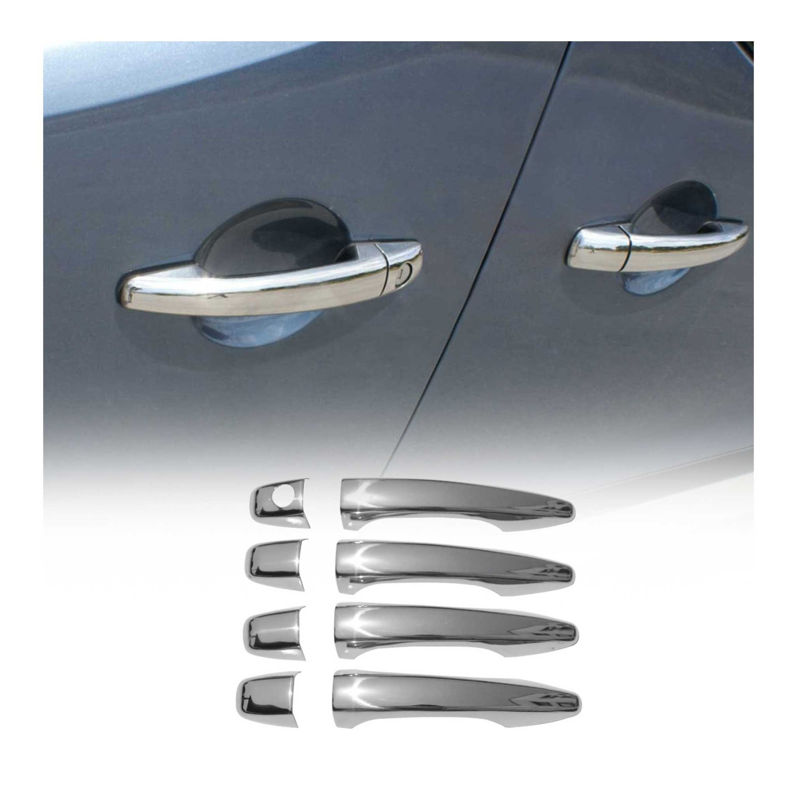 Accessoire extérieur Citroën C4 Break : inserts de poignée inox chromé 2010-2024