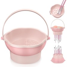 3 in 1 Makeup Brush Cleaner Mat, Silicone Makeup Brush Cleaner Bowl Cosmetic ...