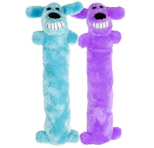Multipet Loofa Blankie 12" Squeaky Plush Dog Toy. Blue or Purple. New.