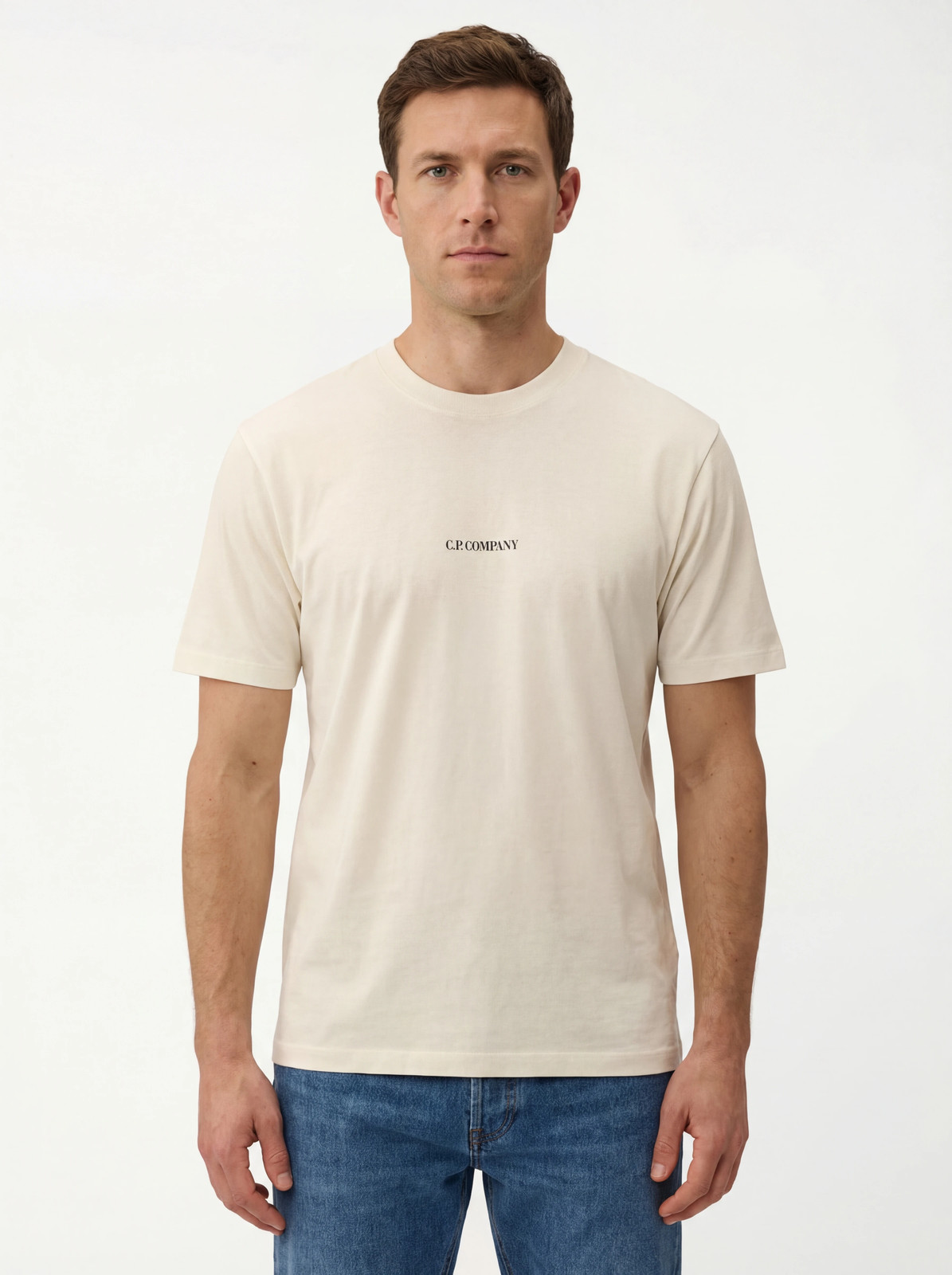 Футболка Herren Kurzarm от C.P. Company Größe S-M Farbe Weiß