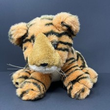 Unbranded Bengal Tiger Plush 8 Inch Orange Black Vintage Sitting Cub Whiskers
