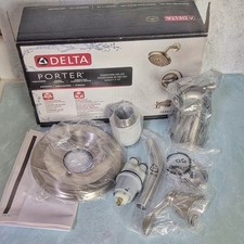 Delta Porter Single-Handle 3-Spray Tub Shower Faucet Brushed Nickel Valve REA