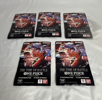 Bandai One Piece Card Game OP-16 Time of Battle Booster Pack Lot 5x English