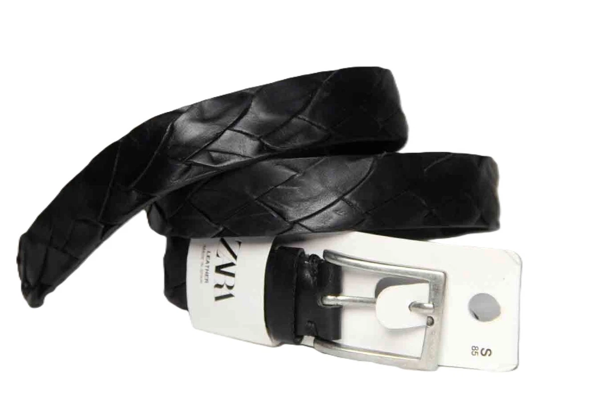 Zara Distressed Black Leather Belt VINTAGE EFFECT LEATHER BELT - Black | ZARA United States main image 4