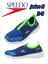New Speedo Junior Kids Medium 2-3 Water Shoes Aqua Socks JM Blue Pull-On