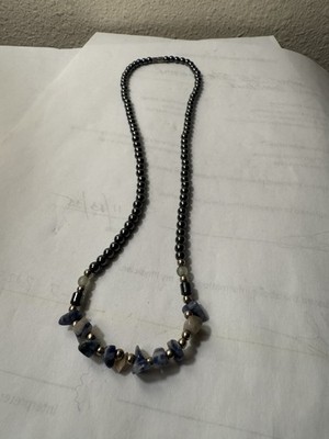 Hematite Beads W/ Sodalite Chips