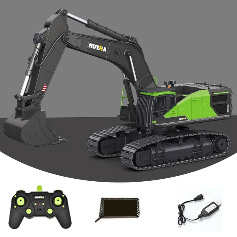 HUINA 1/14 593 Toys Model RC Excavator Car Gift Battery 2.4G Remote Control 28CH - Image 3 of 4