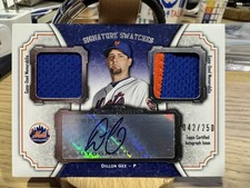 2012 Museum Collection Signature Swatches Dual Relics /250 Dillon Gee Auto Mets