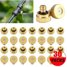 30x Brass Misting Nozzles Water Mister Sprinkle For Cooling System Garden Tool