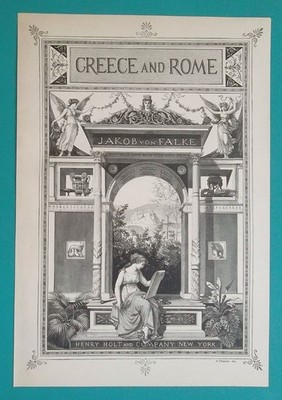 GREECE & ROME Allegorical Composition Muses Vases Acropolis - 1882 Antique Print
