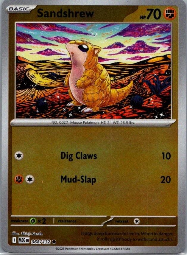 Sandshrew 068/132 Common Reverse Holo ME01: Mega Evolution NM