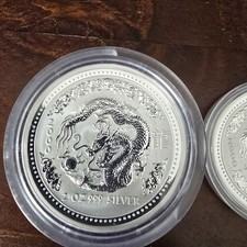 2oz 1oz ½oz 2000 Dragon Silver Bullion Coins