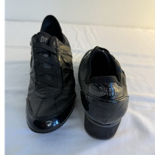 DKNY Men's Black Low Top Lace-Up Athletic Sneaker, Rubber Sole, Logo