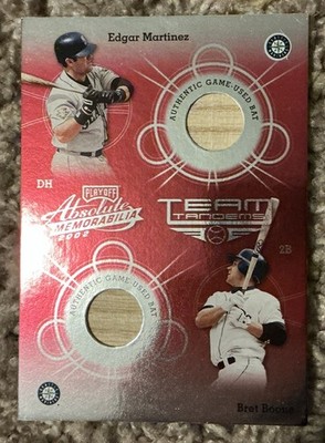 2002 Playoff Absolute Memorabilia Team Tandems #TT-33 Edgar Martinez Bret Boone