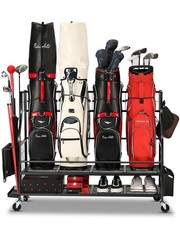 FHXZH 4 Golf Bag Storage Garage Organizer - Extra Large Golf Bag Stand for G...