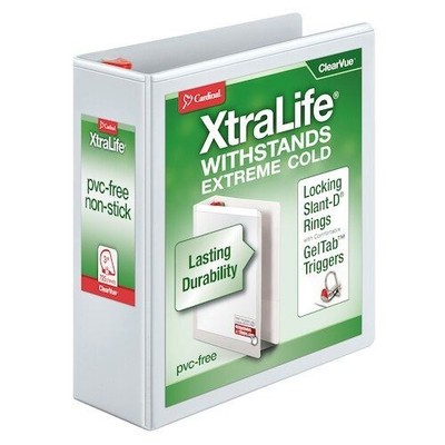 Cardinal XtraLife ClearVue Non-Stick Locking Slant-D Ring Binder - CRD26330