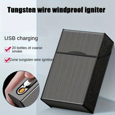 2-in-1 USB Charging Lighter and Cigarette Case 20 Cigarettes Convenient to Carry