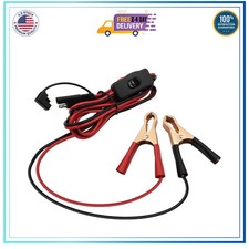 8.2ft SAE to Alligator Clip Cable with 12V Switch 16AWG Battery Quick Disconnect