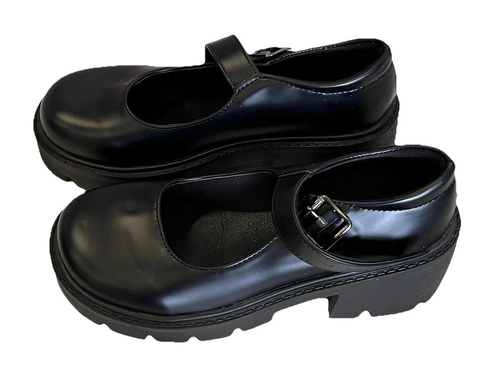 ULALAZA Damen Plattform Mary Janes Sweet Toe Knöchel Lolita Gothic Plateau Pumps Schuhe