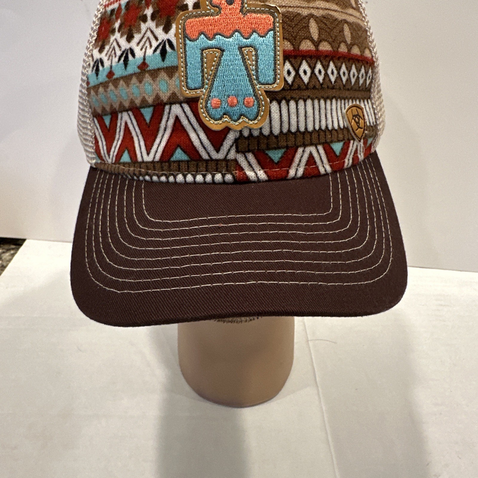 Ariat Thunderbird Patch Trucker Hat Aztec Mesh Sn… - image 3