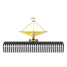 3-Point 60''Landscape Rock Rake Soil Garden Tool for Cat 1 Campact Tractor Heavy