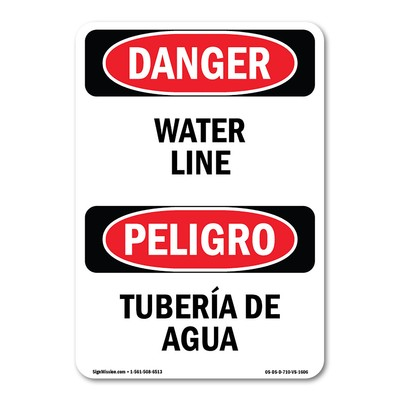 #ad #ad Water Line ANSI OSHA ANSI Danger Sign Metal Plastic Decal $36.99