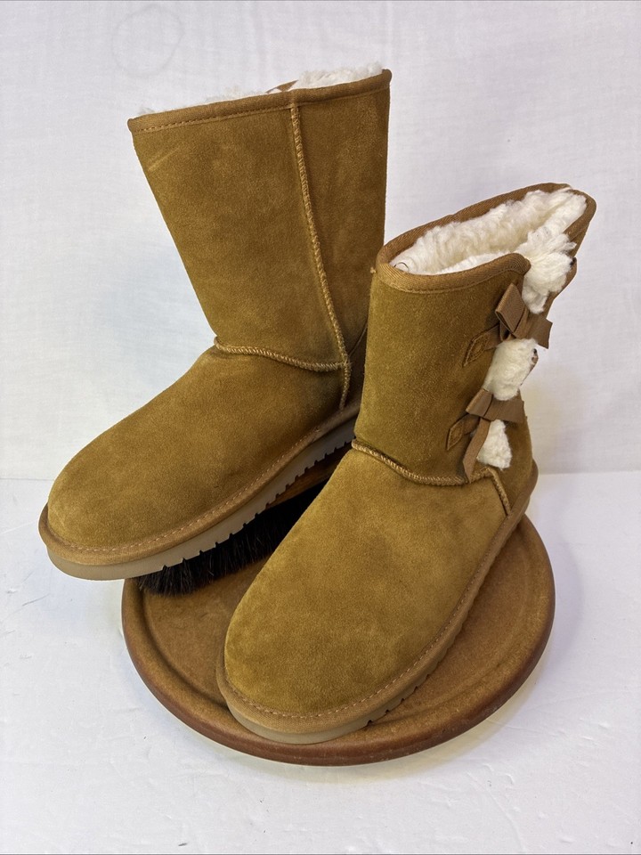 Koolaburra by UGG boots,  Chessnut Suede Victoria Short Boots Lined Size 9 EUC