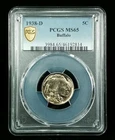 1938 D 5C Buffalo Nickel PCGS MS65 – Gem BU #7400