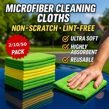 Set of 2/10/50 Microfiber Cleaning Cloth Towel Rag Car Polishing Detailing