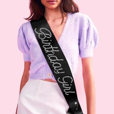 , Birthday Girl Sash Black Rhinestone Fun Birthday Party Decorations, Bi...