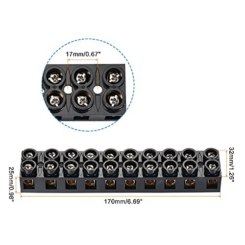 MECCANIXITY Terminal Block Dual Row 10 Position