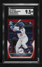 2023 Bowman Chrome Prospects Red Refractor 3/5 Yunior Garcia SGC 9.5 Mint+ lz7