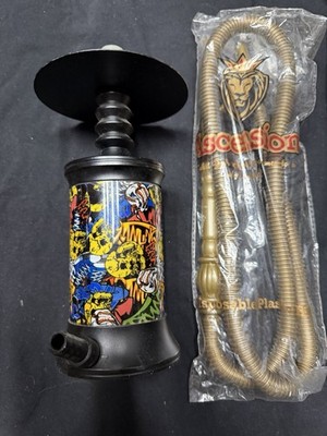 Black And Colorful Hookah With Hose