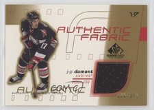 2001 SP Game Used Edition Authentic Fabric Gold 80/300 JP Dumont J-P #AF-JD 5rq