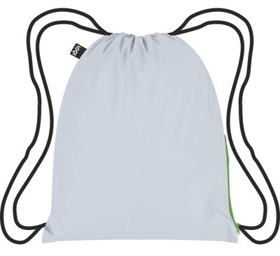 LOQI Reflective Neon Green Medium Backpack, silver, Medium