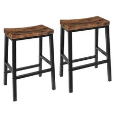 Bar Stools, Set of 2 Bar Chairs, 23.6 Inch Saddle Stools, Kitchen Counter Sea...