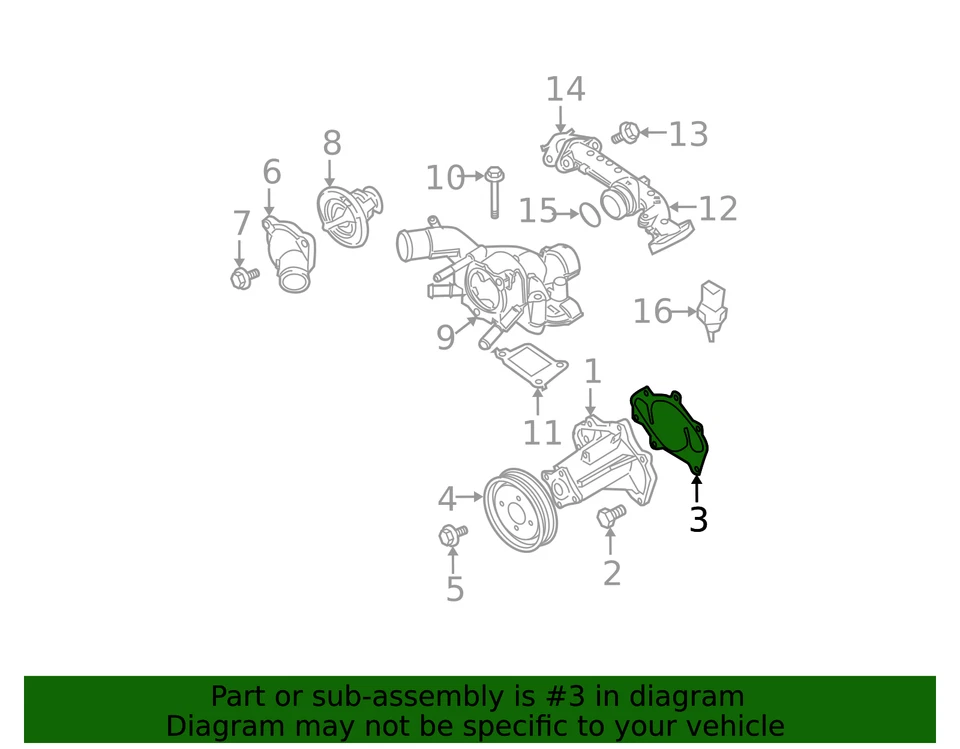 Junta de bomba de agua genuina Nissan Titan Armada NV2500 NV3500 21014-7S000 Foto 4 de 4