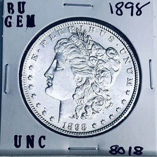 1898 BU GEM MORGAN SILVER DOLLAR UNC MS+++ U.S. MINT RARE COIN 8018