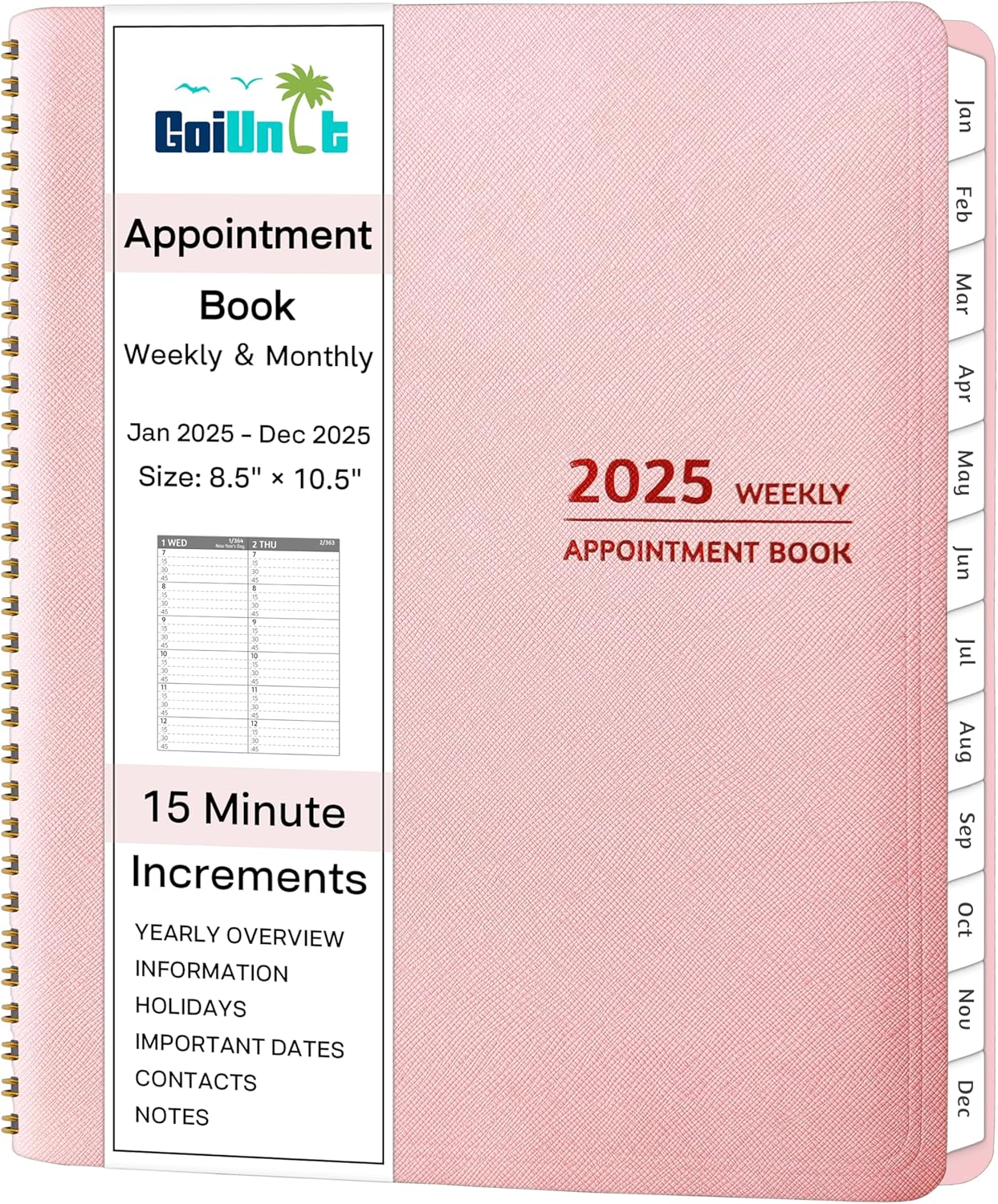 Appointment Book 2025 - Appointment Planner with Weekly ＆ Monthly Spread, Januar
