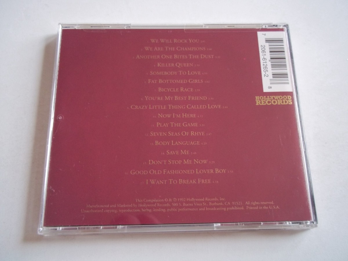 CD QUEEN Greatest Hits - 17 Tracks - 1992 Hollywood Records