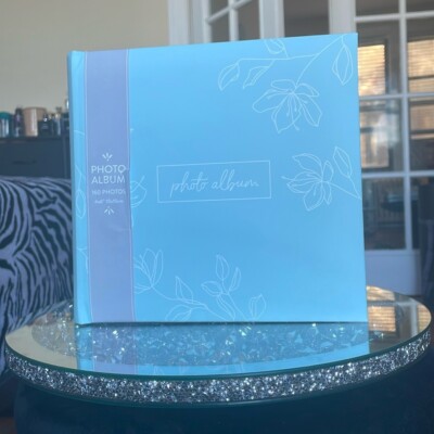 New Eccolo blue flowers floral family photo album memories for 4 x 6 photos