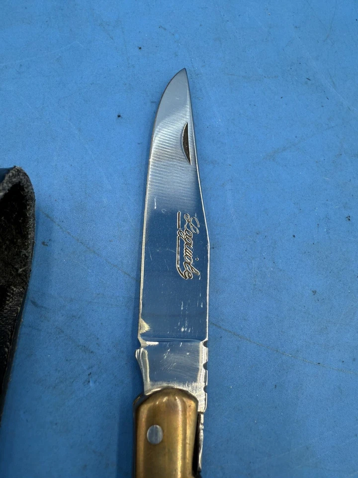 Laguiole Pocket Knife W/ Corkscrew & Leather Sheath Black Handle - Image 2 of 4