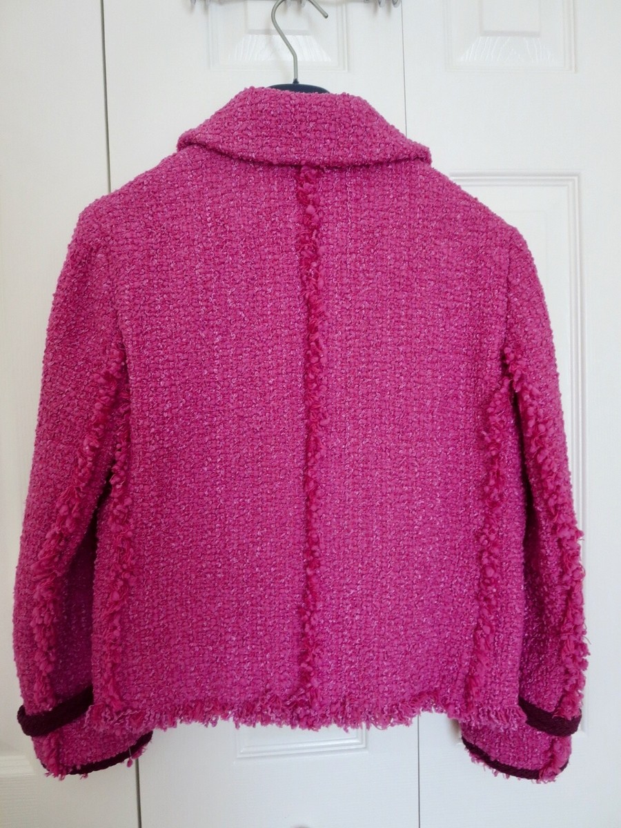 GUCCI☆素敵！BOXY PINK TEXTURED WOOL TWEED BUTTON JACKET s