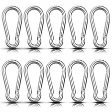10 Pcs Stainless Steel Carabiners Spring Snap Hooks Heavy Duty Keychain Clip New