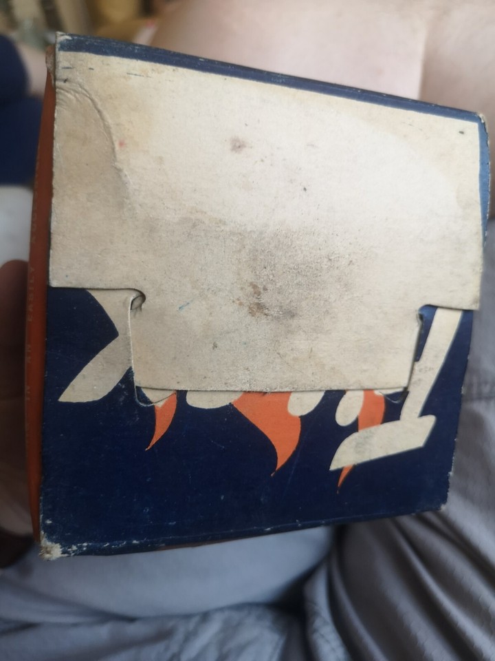 *RARE Glass Fire Extinguisher Firex Cobalt Blue thrown Grenade With Box