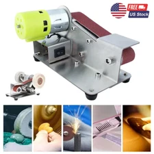 Mini Electric Belt Sander DIY Polishing Grinding Machine Cutter Edges Sharpener