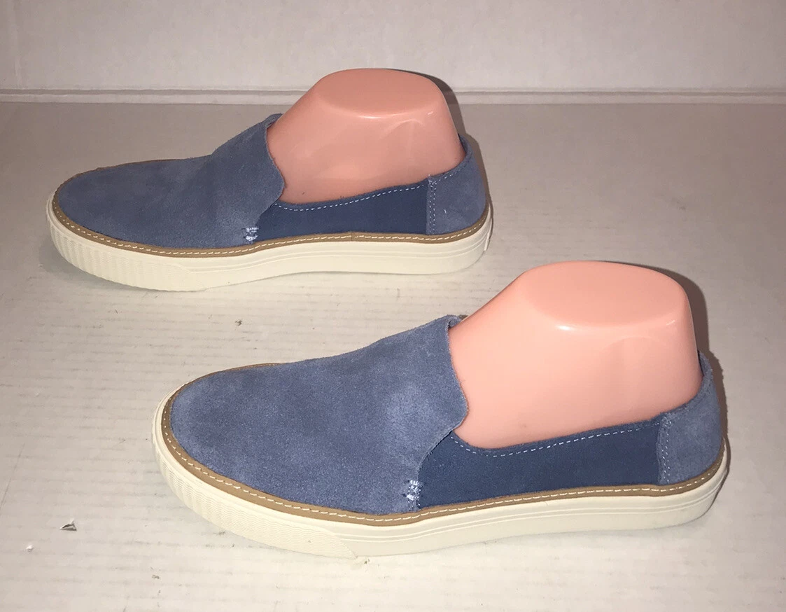 VANS Mocassini da tramonto Toms blu pelle scamosciata scarpe da tennis casual taglia 7 nuove senza scatola