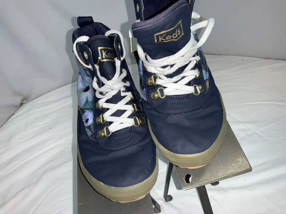 Keds Rifle Paper Co High Top Shoes Sz 6 Women Blue Floral LNWOT YGI I0S-123 - Image 4 of 4