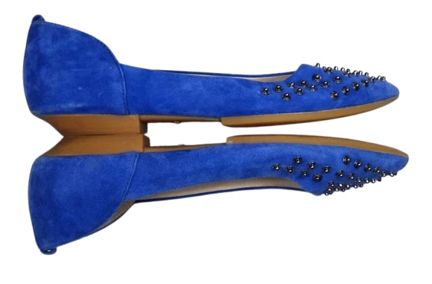 Sapatos femininos Diesel Atomic Blondie 40 9 Spikey azul camurça cravejados pontiagudos - Imagem 4 de 4